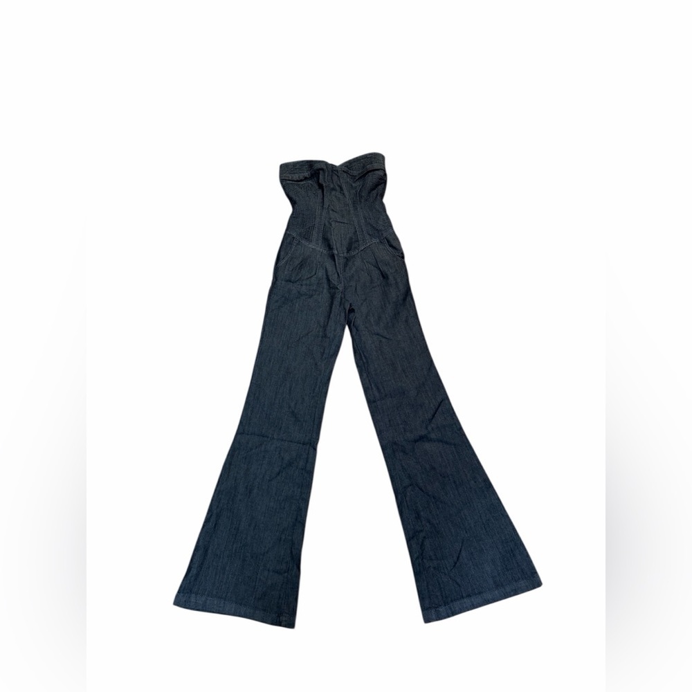 Vintage Y2K Arden B Strapless Denim Jumpsuit Corset Top Deadstock NWT Size 4 - Picture 2 of 7